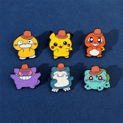 6 Styles Pokemon Gengar Psyduck Cos Cartoon Alloy Pin Anime Brooch