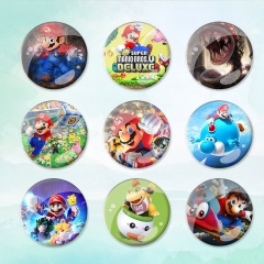 16 Styles 58mm Super Mario Bro. Anime Alloy Badge Brooch