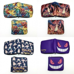 4 Styles Pokemon Cartoon Short Zipper Purse Anime Wallet