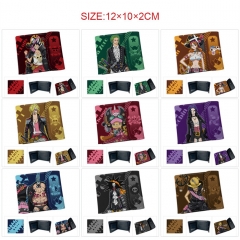 11 Styles One Piece PU Short Hidden Snap Button Purse Anime Wallet