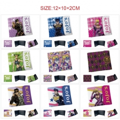 10 Styles JoJo's Bizarre Adventure PU Short Hidden Snap Button Purse Anime Wallet