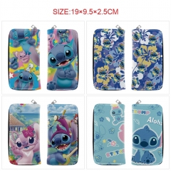 8 Styles Lilo & Stitch PU Zipper Long Purse Anime Wallet
