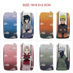 7 Styles Naruto PU Zipper Long Purse Anime Wallet