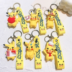 6 Styles Pokemon Detective Pikachu Anime Figure Keychain