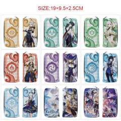 9 Styles Genshin Impact PU Zipper Long Purse Anime Wallet