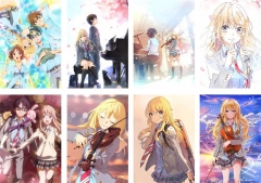 8PCS/SET 42*29CM Your Lie in April Cartoon Paper Anime Poster