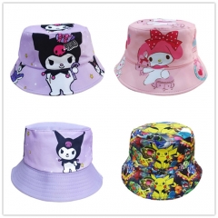 6 Styles Melody Kuromi Pikachu Stitch For Children Anime Fisherman's Hat