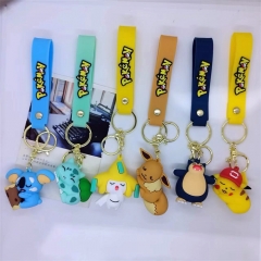 6 Styles Pokemon Cartoon Anime PVC Figure Toy Figurine Keychain