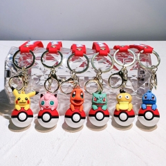 6 Styles Pokemon Detective Pikachu Anime Figure Keychain