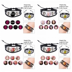 (Replaceable Pattern)3 Styles K-POP BLACKPINK Cartoon Anime Bracelet Wristband
