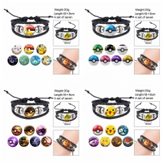 (Replaceable Pattern)8 Styles Pokemon Cartoon Anime Bracelet Wristband