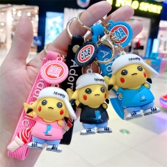 6 Styles Pokemon Pikachu Cartoon Anime Figure Keychain
