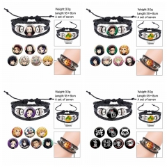 (Replaceable Pattern)5 Styles Demon Slayer: Kimetsu no Yaiba Cartoon Anime Bracelet Wristband