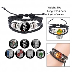 (Replaceable Pattern)Attack on Titan/Shingeki No Kyojin Cartoon Anime Bracelet Wristband