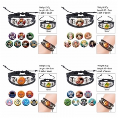 (Replaceable Pattern)4 Styles One Piece Cartoon Anime Bracelet Wristband