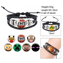 (Replaceable Pattern)2 Styles Minecraft Cartoon Anime Bracelet Wristband