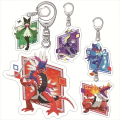7 Styles Pokemon Pikachu Cartoon Anime Acrylic Keychain