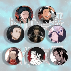 (8PCS/SET) 58MM Jujutsu Kaisen Cartoon Anime Alloy Badge Brooch