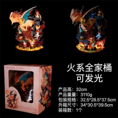 (带电）宠物小精灵GK火系全家桶可发光 盒装手办高32cm 一箱1个6