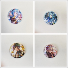 4 Styles Genshin Impact Cartoon Anime Alloy Badge Brooch