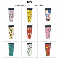 BTS 9 动漫双层隔热随手杯水壶水杯350ML