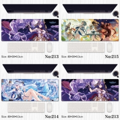 4 Styles 80*30*0.3CM Genshin Impact Cartoon Anime Mouse Pad