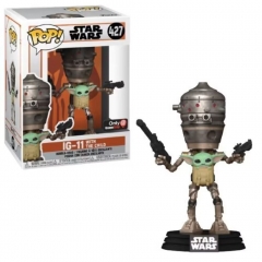 Funko pop 427 星球大战 曼洛达人 IG-11 with the child 尤达宝宝 盒装手办 高约10cm
