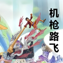 海贼王周边长手机枪路飞手办盒装桌面模型摆件二次元动漫路飞手办