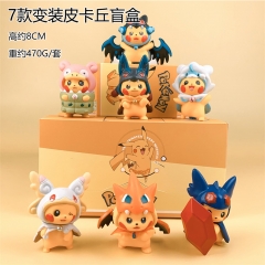 7PCS/SET 8CM Pokemon Cartoon Blind Box Anime PVC Figure Toy
