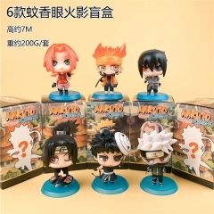 6PCS/SET 7CM Naruto Cartoon Blind Box Anime PVC Figure Toy