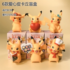 6PCS/SET 8CM Pokemon Cartoon Blind Box Anime PVC Figure Toy
