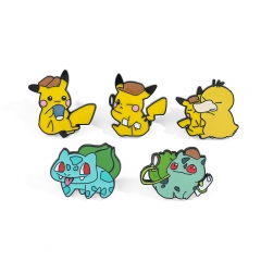 5 Styles Pokemon Detective Pikachu Anime Alloy Brooch