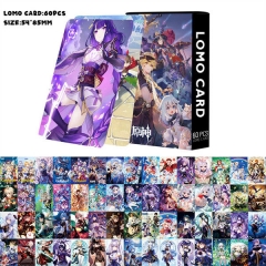 60张原神双面小卡 LOMO卡 动漫周边 盒装照片卡 贺卡 书签