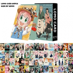 60张间谍过家家双面小卡 LOMO卡 动漫周边卡片 盒装照片卡