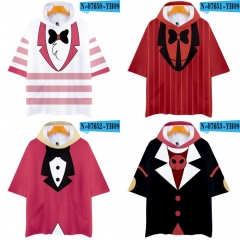 批发跨境 客栈Hazbin Hotel角色服 3D带帽短袖T恤夏季女款