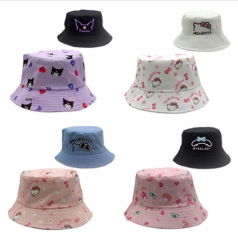 4 Styles Sanrio Kuromi Embroidered double-sided Cartoon Hat Cap Anime Fisherman's Hat