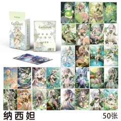 草神纳西妲镭射小卡 盒装50张1盒 动漫高清小卡三寸LOMO卡闪卡