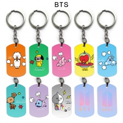 BTS 20 精品动漫双面全彩印花军牌钥匙扣