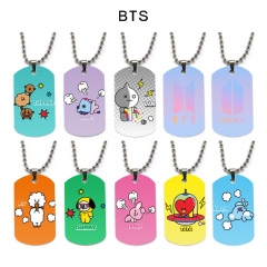 BTS 20 精品动漫双面全彩印花军牌项链