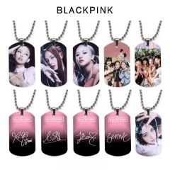 BLACKPINK 12 动漫双面全彩印花项链钥匙扣军牌