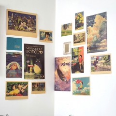 15PCS/SET Miyazaki Hayao/My Neighbor Totoro/Spirited Away Retro Kraft Paper Anime Poster