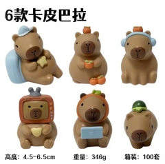 6款卡皮巴拉摆件公仔手办高4.5-6.6厘米