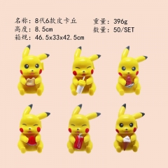 6PCS/SET 8.5CM Pokemon Detective Pikachu Anime PVC Figure Toy Doll