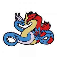哈克龙和美纳斯胸针可爱宠物小精灵珐琅别针卡通宝可梦金属徽章