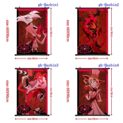 60x90CM 10 Styles Hazbin Hotel Wall Scroll Cartoon Pattern Decoration Anime Wallscroll
