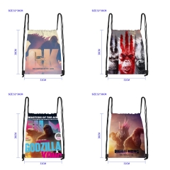 4 Styles King Kong vs. Godzilla Cartoon Anime Drawstring Bag