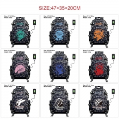 9 Styles My Hero Academia Anime Cosplay Cartoon Canvas Colorful Backpack Bag With Data Line Connector