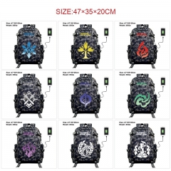 14 Styles Honkai: Star Rail Anime Cosplay Cartoon Canvas Colorful Backpack Bag With Data Line Connector