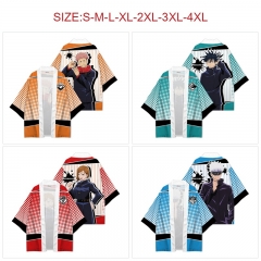 8 Styles Jujutsu Kaisen Anime 97% Polyester+3% Spandex Material Kimono Cloak