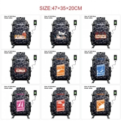 9 Styles Chainsaw Man Anime Cosplay Cartoon Canvas Colorful Backpack Bag With Data Line Connector